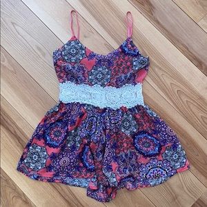 Junior’s One-Piece Paisley Romper